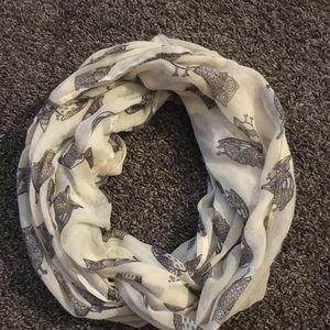 Tan owl circle scarf